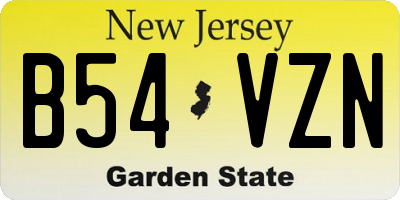 NJ license plate B54VZN