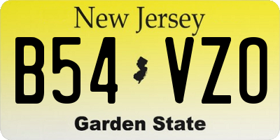 NJ license plate B54VZO
