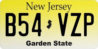 NJ license plate B54VZP