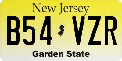 NJ license plate B54VZR