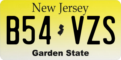 NJ license plate B54VZS