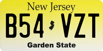 NJ license plate B54VZT
