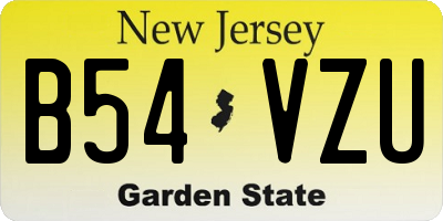 NJ license plate B54VZU