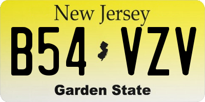 NJ license plate B54VZV