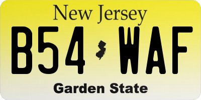 NJ license plate B54WAF