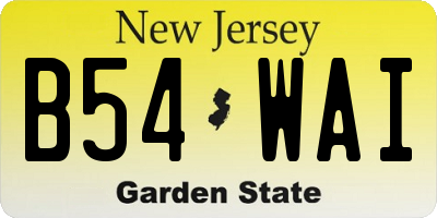 NJ license plate B54WAI