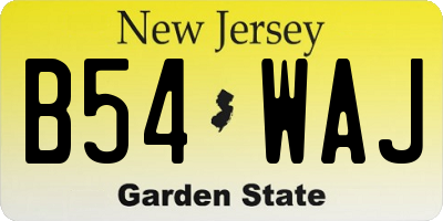NJ license plate B54WAJ