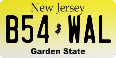 NJ license plate B54WAL