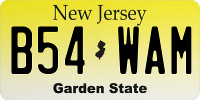 NJ license plate B54WAM