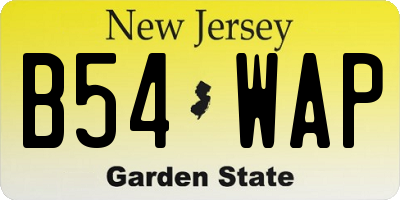 NJ license plate B54WAP