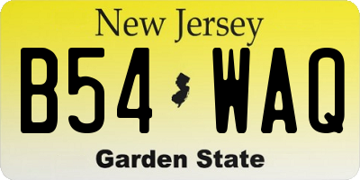 NJ license plate B54WAQ
