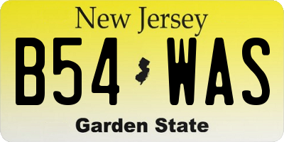 NJ license plate B54WAS