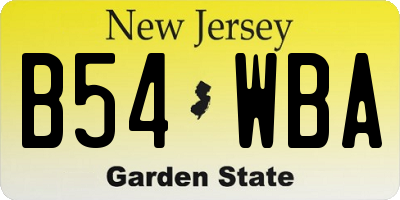 NJ license plate B54WBA