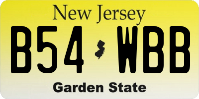 NJ license plate B54WBB