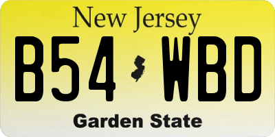 NJ license plate B54WBD