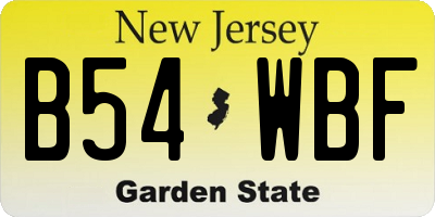 NJ license plate B54WBF
