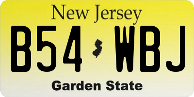 NJ license plate B54WBJ