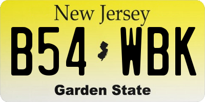 NJ license plate B54WBK