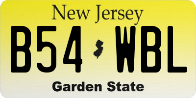 NJ license plate B54WBL