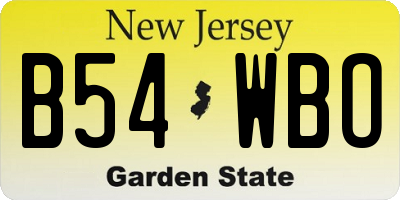 NJ license plate B54WBO