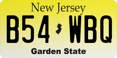NJ license plate B54WBQ