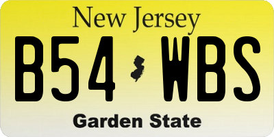 NJ license plate B54WBS