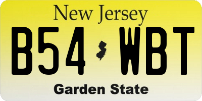 NJ license plate B54WBT