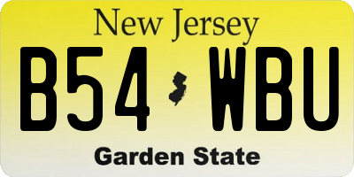 NJ license plate B54WBU
