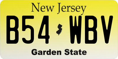 NJ license plate B54WBV