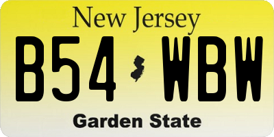 NJ license plate B54WBW