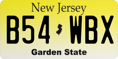 NJ license plate B54WBX