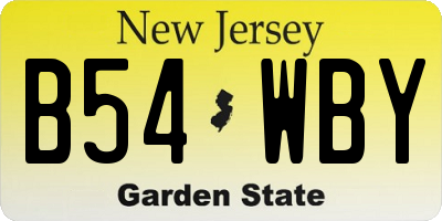 NJ license plate B54WBY