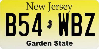 NJ license plate B54WBZ