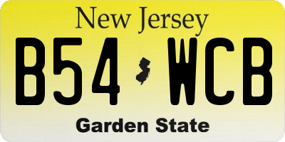 NJ license plate B54WCB