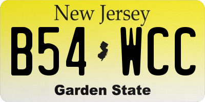 NJ license plate B54WCC