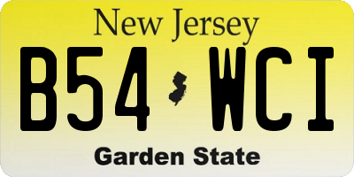 NJ license plate B54WCI