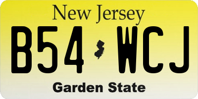 NJ license plate B54WCJ