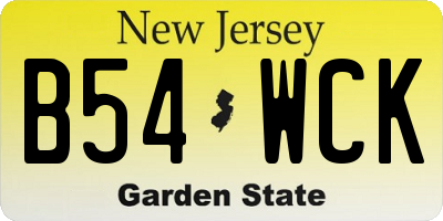 NJ license plate B54WCK