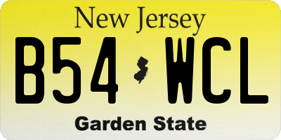 NJ license plate B54WCL