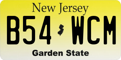 NJ license plate B54WCM