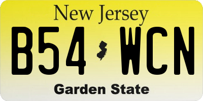 NJ license plate B54WCN