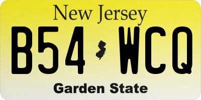 NJ license plate B54WCQ