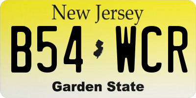 NJ license plate B54WCR