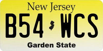 NJ license plate B54WCS