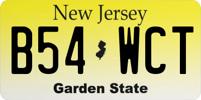 NJ license plate B54WCT