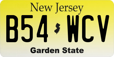 NJ license plate B54WCV