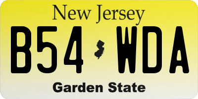 NJ license plate B54WDA