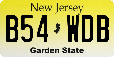 NJ license plate B54WDB