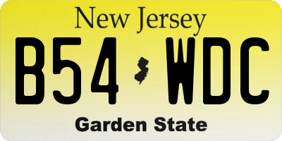 NJ license plate B54WDC