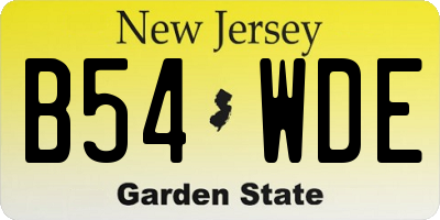 NJ license plate B54WDE